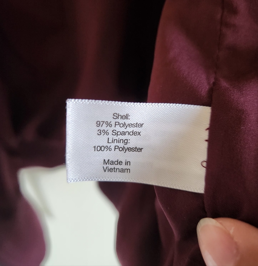 Lane Bryant Satin Bomber Jacket O-Ring Zipper Pull Athleisure Plum Size 16 - Picture 6 of 9